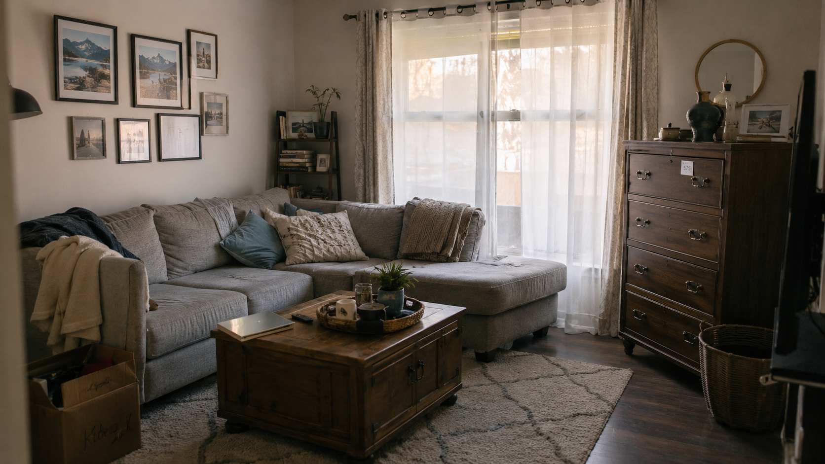 Furniture photographed clearly in natural light for a local sale