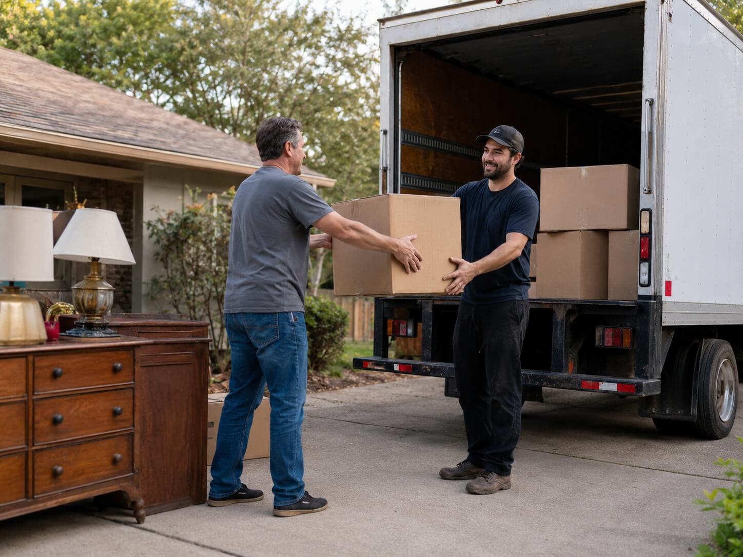 Motivated local seller handing inventory to a reseller